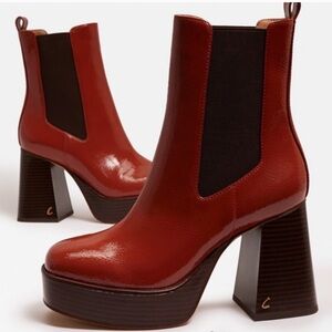 Sam Edelman | Circus NY Stace Platform Patent Boot in Toffee